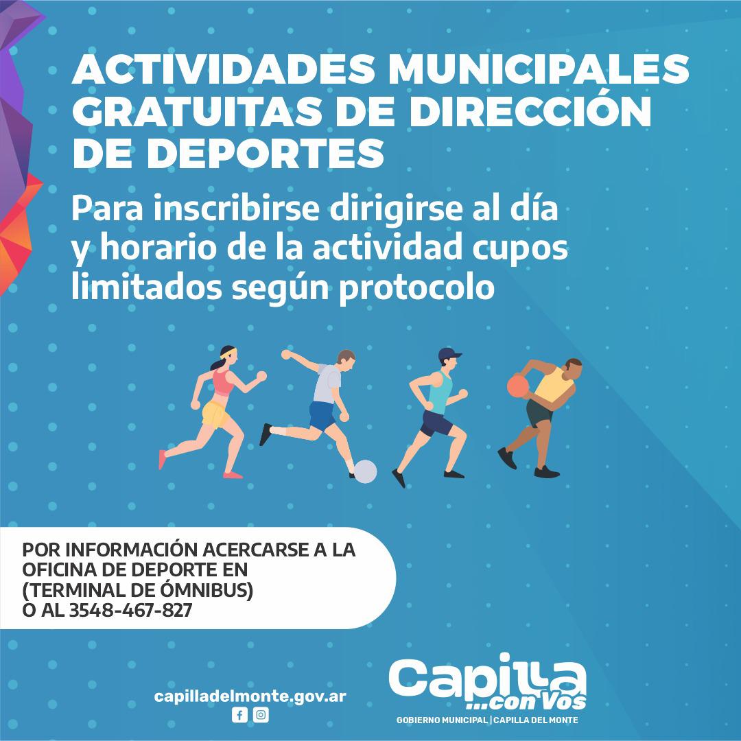 Deportes: cronograma de actividades gratuitas municipales