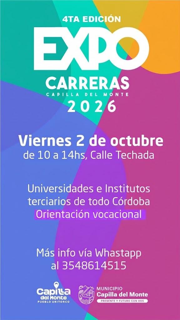 CAPILLA DEL MONTE INVITA A LA EXPO CARRERAS 2026